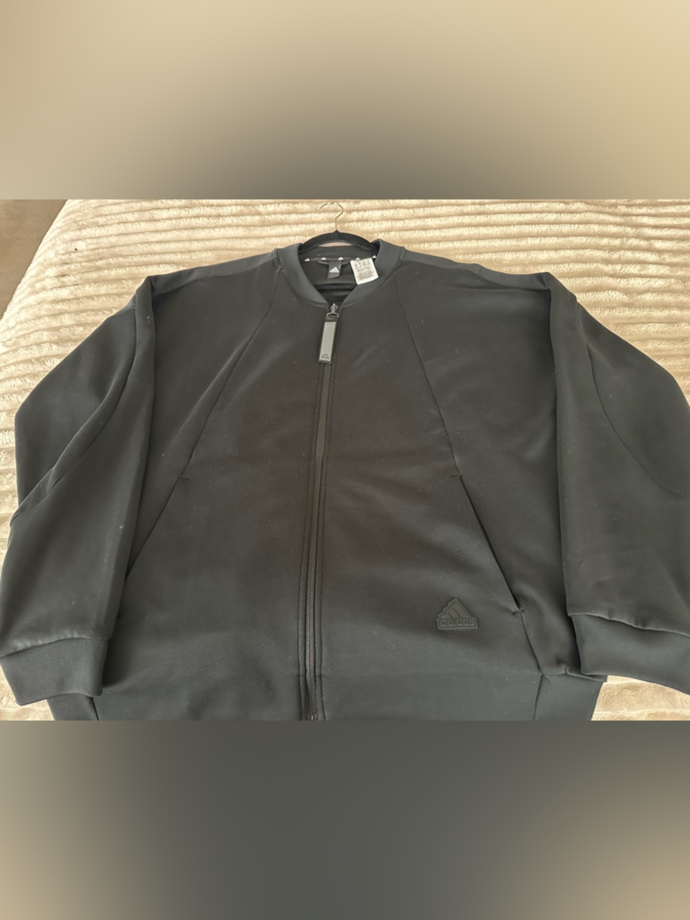 Light weight Adidas Men's Black Zip-Front Bomber Jacket size 2XL